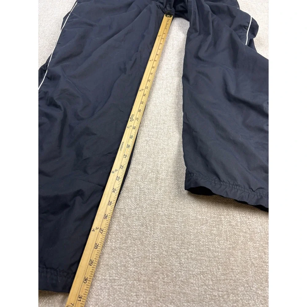 Nike Mens XL Black Nylon Jersey Lined Track Pants White Piping Zipper Cuffs